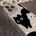 thumbnail image 6 of Cute Cartoon Black White Cat Clear Soft Phone Case Compatible with iPhone Case (Clear,iPhone 15 Pro Max), 6 of 6