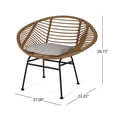 thumbnail image 2 of Christopher Knight Home Aleah Outdoor Woven Faux Rattan Chairs With Cushions (Set Of 2), Light Brown And Beige Finish, 2 of 6