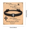 thumbnail image 2 of BLEEUS Braided Rope Cross Bracelet Christian Bracelet For Men Boy Gifts (Black B) Christmas Essential (Black B), 2 of 10