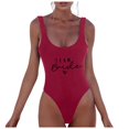 thumbnail image 1 of MKLEKYY Bikini Mujer Traje De Baño Women Fashion Letter Print Piece Swimsuit Sexy Bikini Swimwear Bathing Sleeveless Backless Swimsuit 2492, 1 of 4