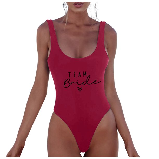 MKLEKYY Bikini Mujer Traje De Baño Women Fashion Letter Print Piece Swimsuit Sexy Bikini Swimwear Bathing Sleeveless Backless Swimsuit 2491