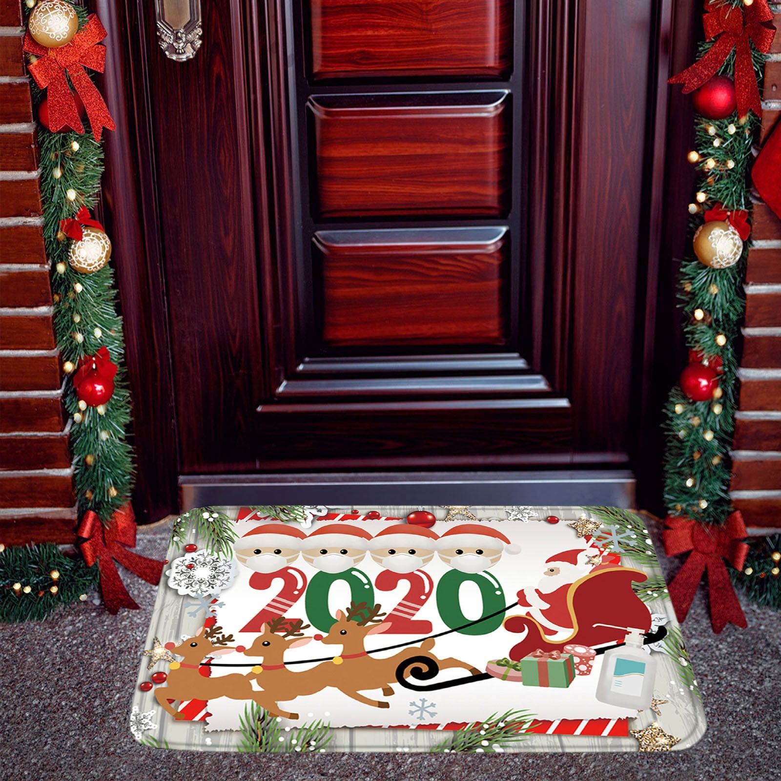 Hozxclle 1pc Merry Christmas Welcome Doormats Indoor Home Carpets Decor 40x60cm Walmart Com