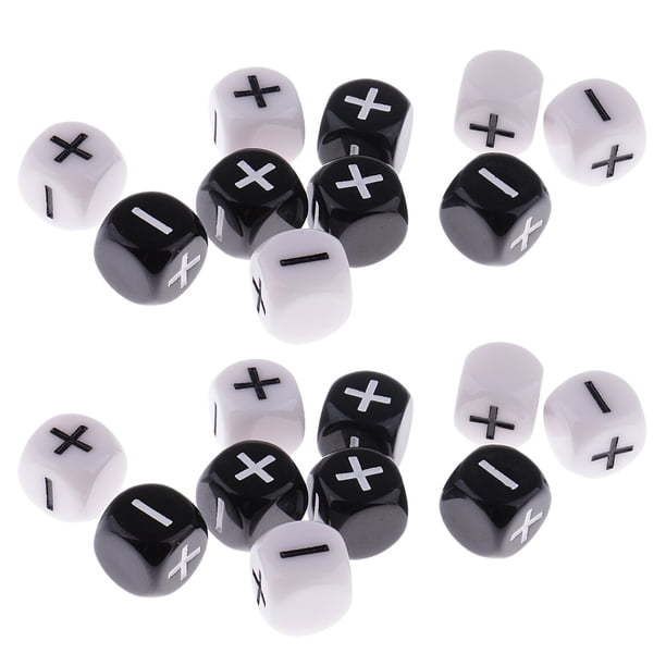 20 Dados De Plástico De 6 Lados Minus Plus D6 Para Accesorios De Juego De Barra De Fiesta Sunnimix Dados de 6 caras más menos