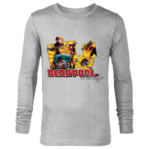Marvel Deadpool Family Lady ‘Pool Kidpool Dogpool Headpool- Long Sleeve T-Shirt for Men - Customized-Athletic Heather
