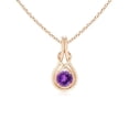 thumbnail image 1 of Angara Collier en Améthyste Naturelle - Pendentif Solitaire Rond en Améthyste avec Nœud Infini en Or Rose 14K pour Femmes, 1 of 8