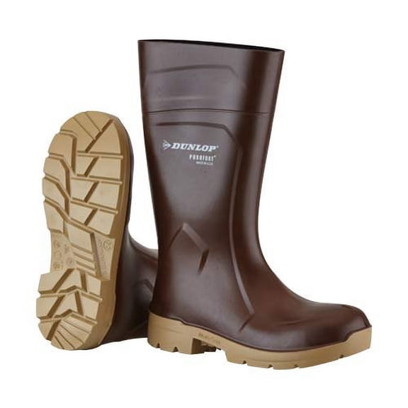 DUNLOP PUROFORT 14-INCH FOODPRO BOOTS, Brown, Size 8