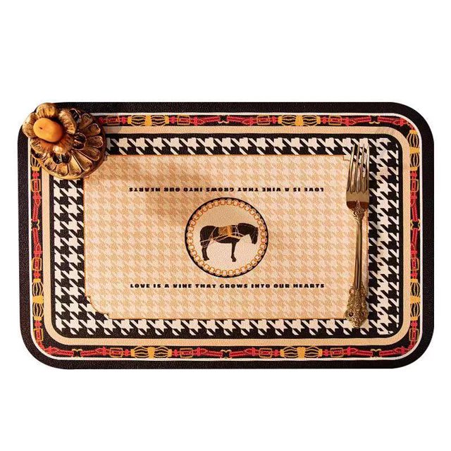 Alfombrilla retro para comida de mil pájaros, impermeable, a prueba de aceite, aislante térmico, antideslizante, resistente al calor, para mesa de casa