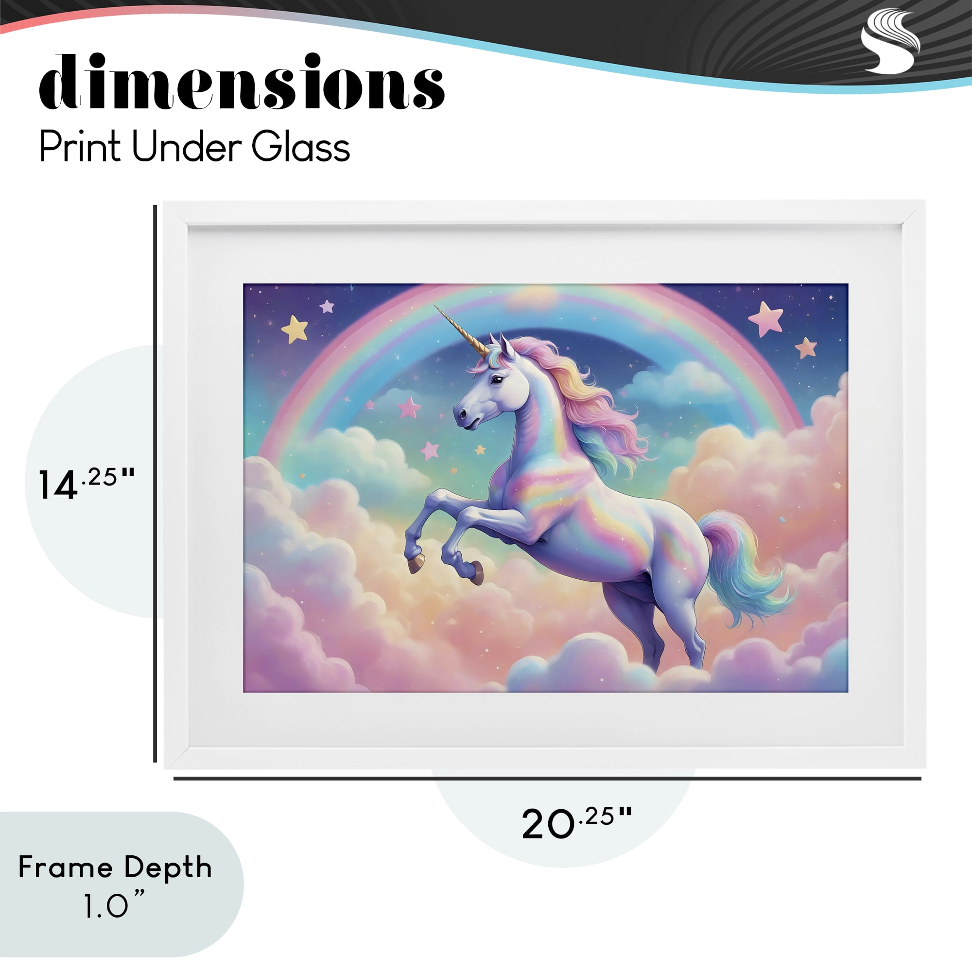 Stupell Industries Colorful Galaxy Unicorn White Framed Print Under Glass, design by Creative Studio
