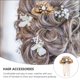 thumbnail image 3 of EeaseMX 4 peinetas de perlas estilo vintage con hojas y diamantes para el pelo., 3 of 8