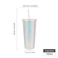 thumbnail image 4 of Vaso Textura diamante doble pared 700 ml con popote Transparente, 4 of 6