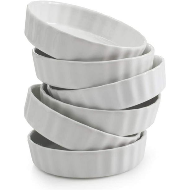 White, Fluted Quiche Baking Dish Ceramic Nonstick Pan Perfect for