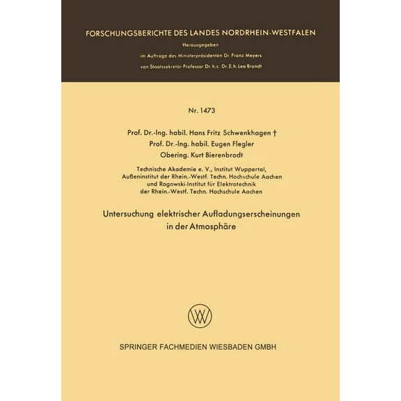 Untersuchung Elektrischer Aufladungserscheinungen in Der Atmosphäre, (Paperback)