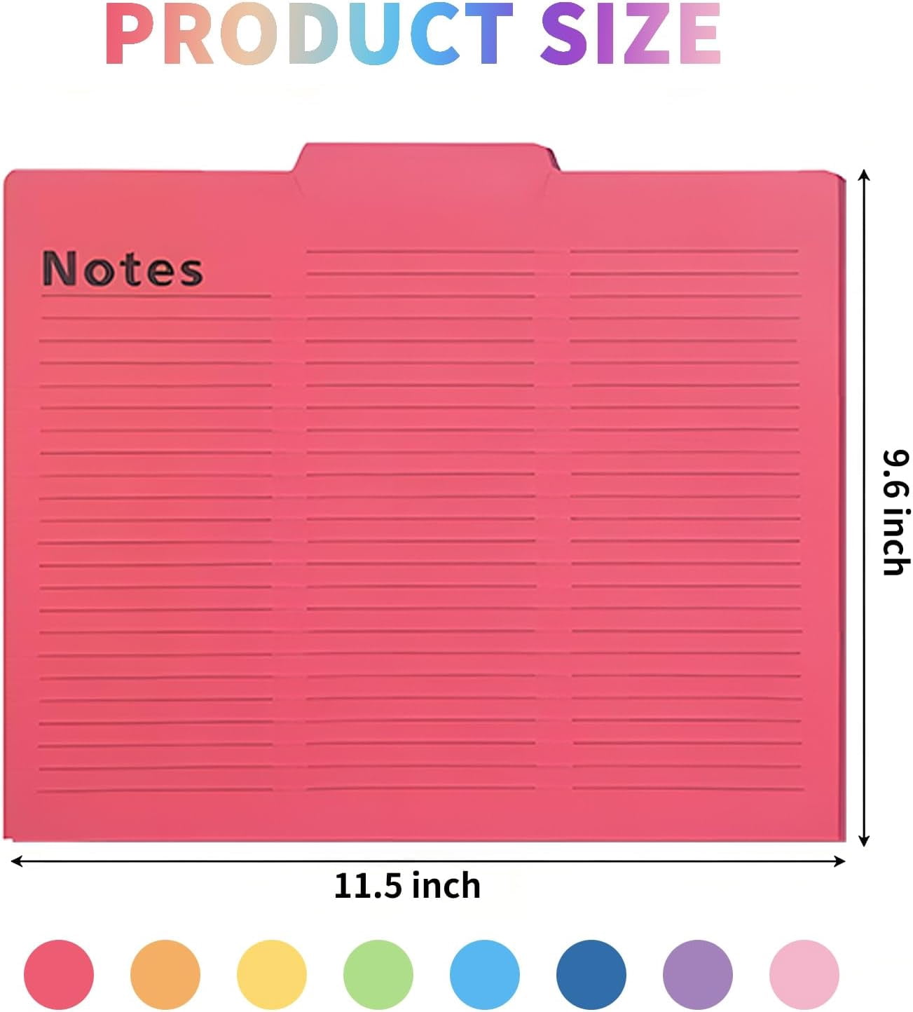 32PCS Colored File Folders, Notes Tabbed File Folders, File folders with tabs, Letter Size Lined, 1/3 Cut, 11.5 x 9.6 Inch, 8 Colors Document Storage for Home Office