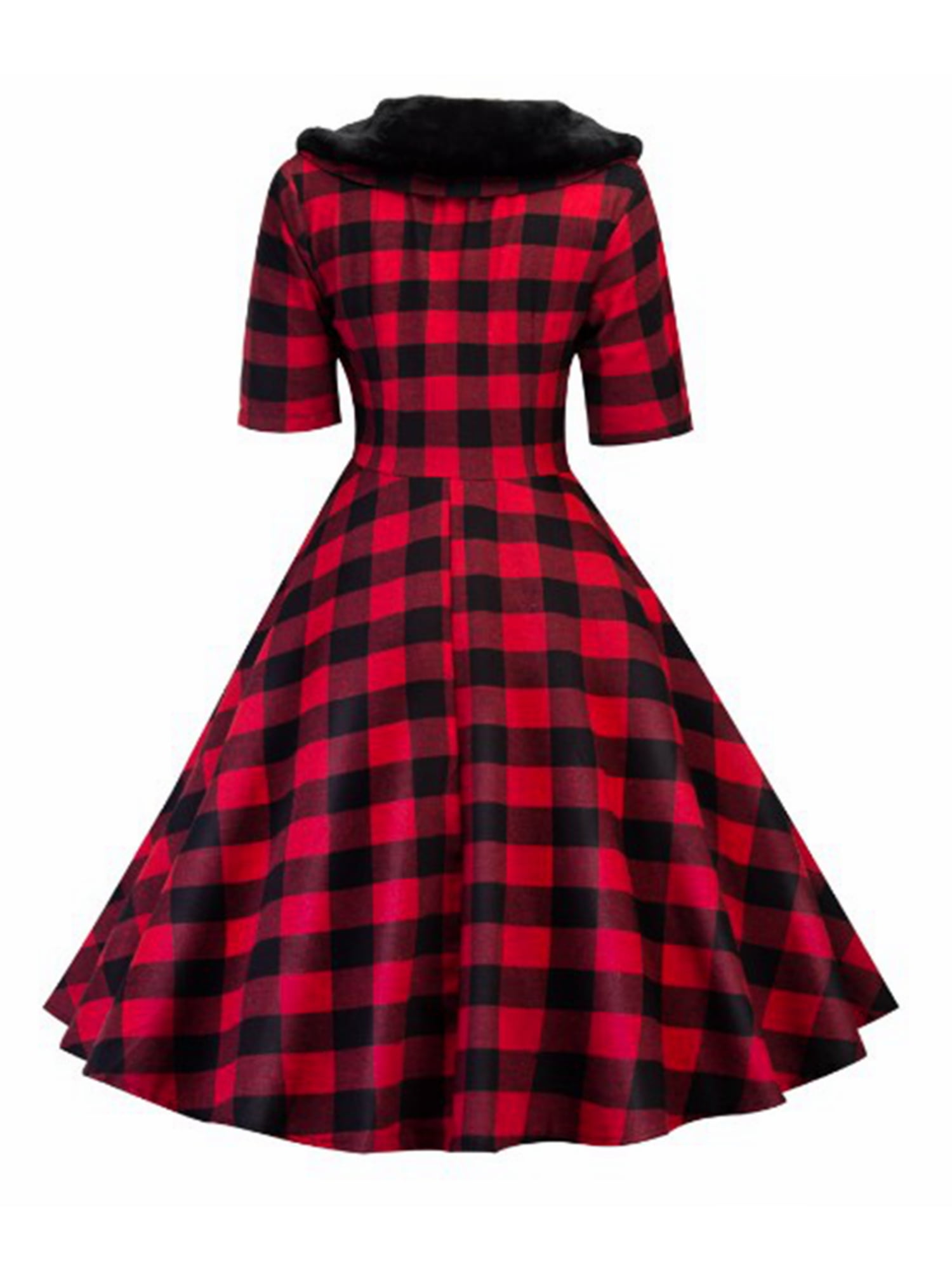 tartan rockabilly dress