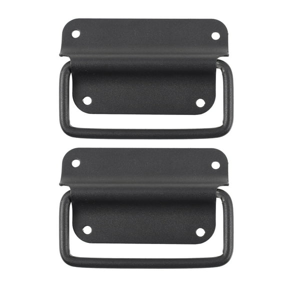 Black Stainless Steel Toolbox Handles for Suitcase Use 2 Pieces Folding Handles for Wooden Box Pull