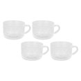 thumbnail image 1 of Tazas De Café En Relieve Vintage Transparentes, Exquisitas Tazas De Café De Vidrio Vintage Transparentes Para Desayuno, 4 Uds., 1 of 7