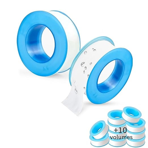 HWHCGZ 10 Pack Thread Seal Tapes，PTFE Thread Seal Tape for Plumbers Sealant Tape for Leak Water Pipe Thread 1/2 inch x 236 inch,Sky Blue
