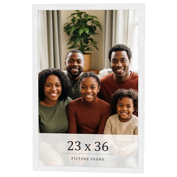 23x36 Frame White Real Wood Picture Frame Width 0.75 inches | Interior Frame Depth 0.5 inches |