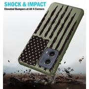 Nakedcellphone Flex Series for Motorola Edge 2024 Phone Case (Compatible with MagSafe) - Army Green Rugged USA Flag