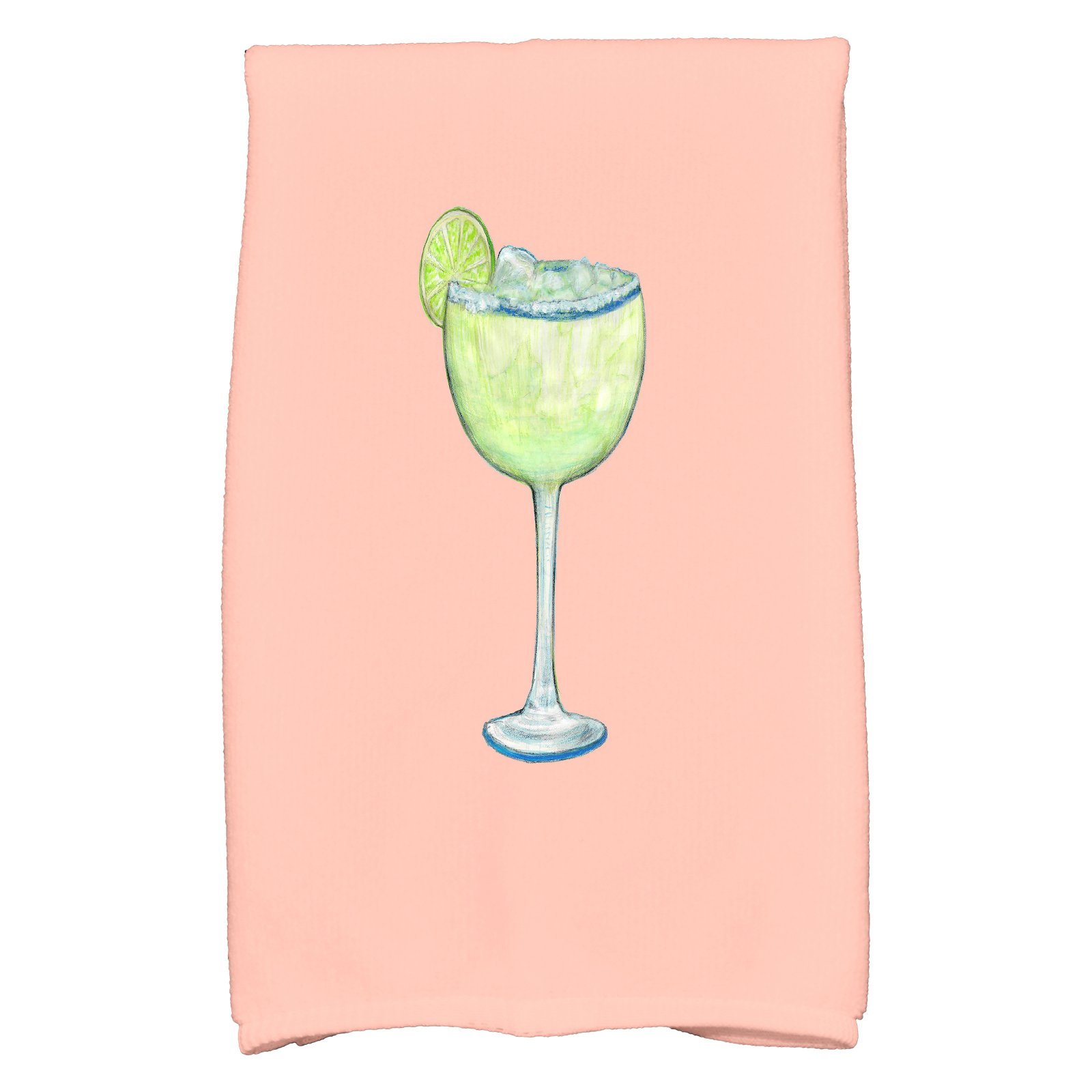 Simply Daisy, 16 x 25 inch, Margarita Plain, Geometric Print Kitchen Towel, Coral