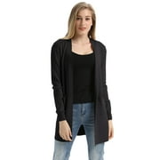Grace Karin Women's Shawl Collar Casual Solid Long Knit Sweater Cardigan with Side Pockets