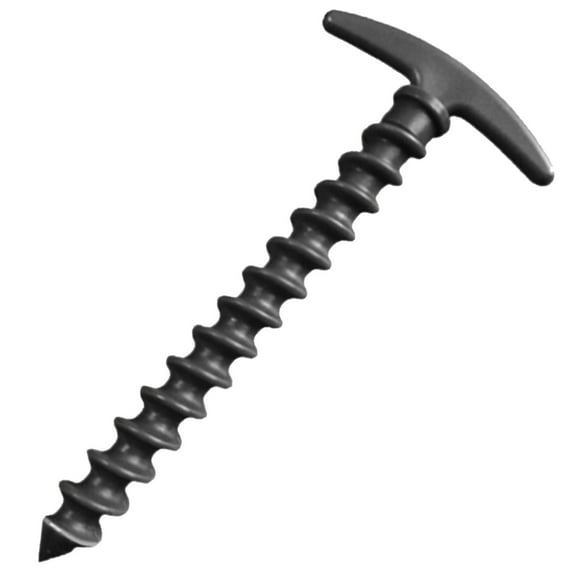 ETHIKA Outdoor Camping Peg Screw Anchor Stakes, Hiking Tent Pins, Windproof Tent Accessories, Heavy Duty Tent Nails for Snow Ground and Mud Ground Black