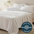 thumbnail image 6 of Sleep Zone Nanotex Super Soft Cooling Full Size Bed Sheets Set 4 Piece - Easy Care Fitted Flat Sheet & Pillowcase Sets - Wrinkle Free, Fade Resistant, Deep Pocket 16" (White, Full), 6 of 6