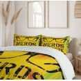 thumbnail image 6 of Ambesonne Retro Duvet Cover Set, Nerds at Work Grungy, 2-Calking, Yellow Black Green, 6 of 7