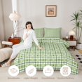 thumbnail image 3 of Manfei Geometric Check Twin Comforter Sets,Cozy Christmas Bedding Set,Green,Christmas Reversible,2pcs,1 Comforter and 1 Pillowcase,2pcs,1 Comforter and 1 Pillowcase, 3 of 7