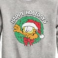 thumbnail image 3 of Garfield - Happy Holidays Wreath - Toddler And Youth Crewneck Fleece Sweatshirt, 3 of 5