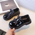 thumbnail image 2 of Purcolt Girls PU Leather Bow Loafers Dressy Comfort Round Toe Slip On Block Chunky Heel Penny Shoes for School Uniform Daily Outing, 2-10.5Y, 2 of 6