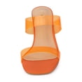 thumbnail image 5 of BLISSFUL STEP Women's Sandals Block Heels Clear Colorful Straps Slides Sandals, 5 of 7