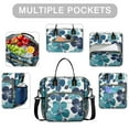 thumbnail image 2 of OBREWU Blue Pioneer Flower Women's Insulated Leakproof Large Lunch Bag, Oxford Cloth, 2 of 7