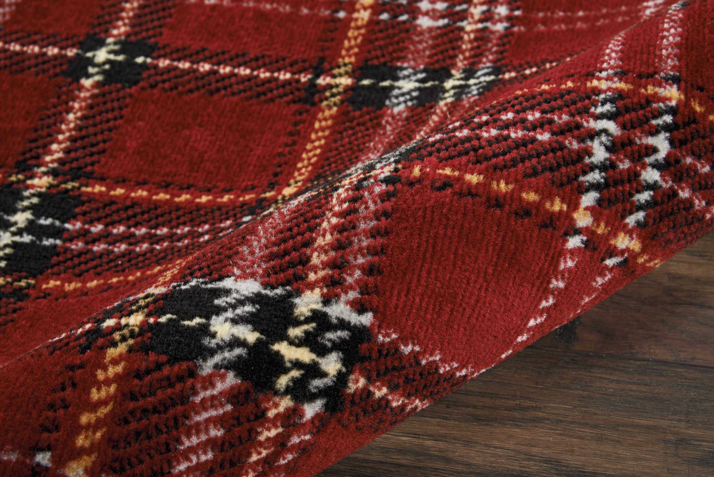 Red Farmhouse Plaid Area Rug by Pinewood Grove