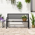 thumbnail image 2 of 50 - inch Steel Bench - Curved Armrests for Style - Backyard, Poolside, Lawn - Durable and Easy to Wipe, 2 of 2