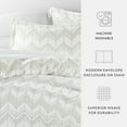 thumbnail image 3 of Duvet Cover Set - Ultra Soft & Breathable - Light Gray Alps Chevron for King Size Bedding by Comfort Canopy, 3 of 15