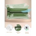 thumbnail image 2 of Forest Green Ombre Stripe Pillow Cases Standard Size Set of 2, Smooth Satin Pillowcase for Hair and Skin, Farmhouse Striped Gradient Decorative Cooling Bed Pillow Covers with Zipper, 20x26 Inches, 2 of 5