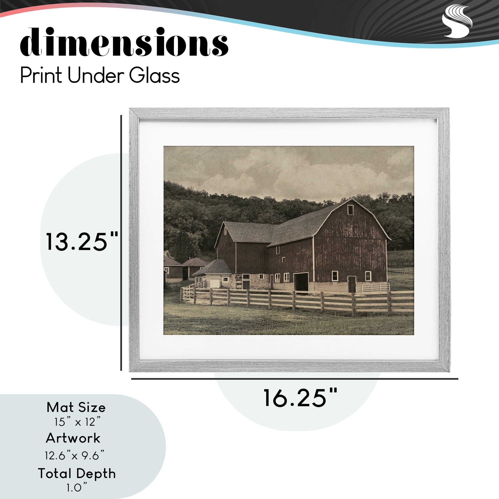 Stupell Industries Tender Living Space Barn Gray Framed Print Under Glass, design by Marcus Prime