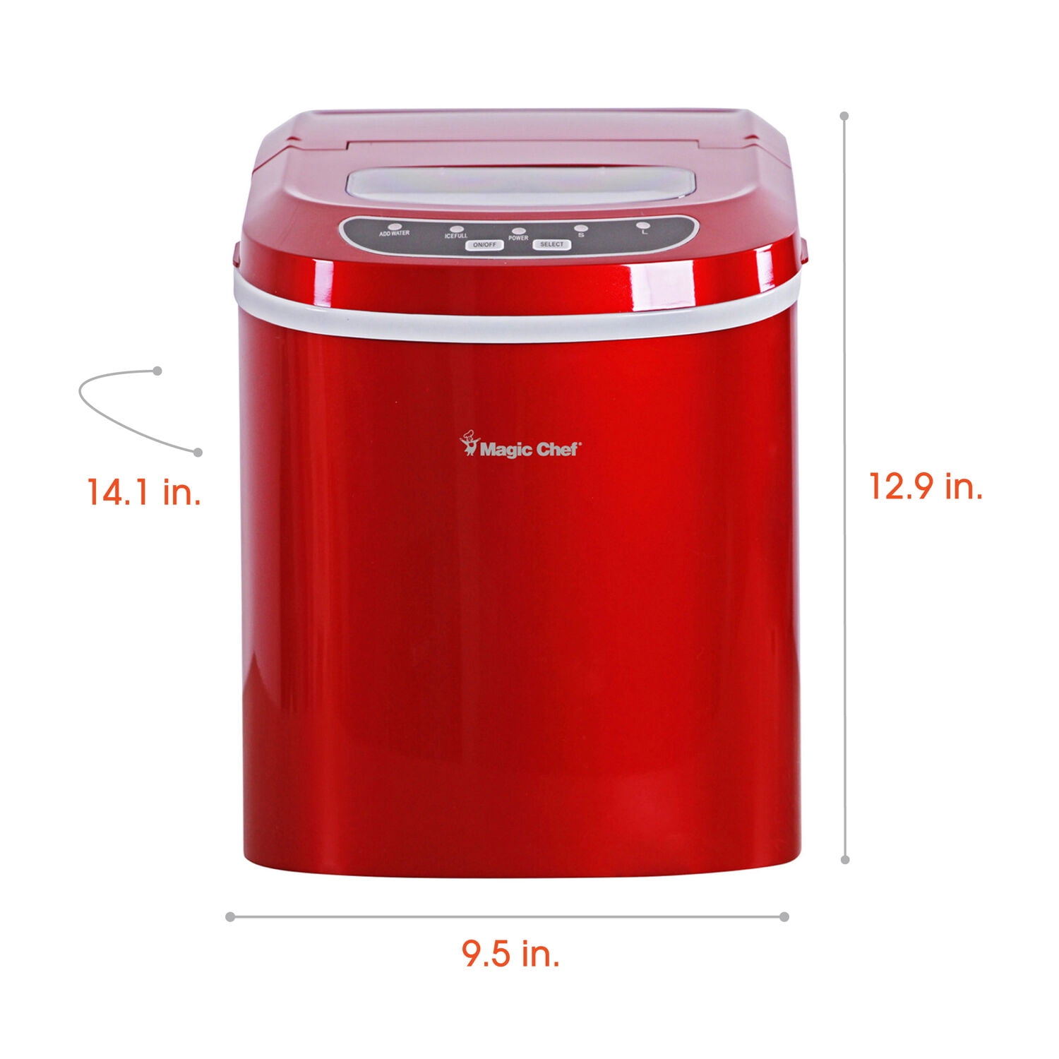 Magic Chef 27-lb. Capacity Portable Countertop Ice Maker, Red