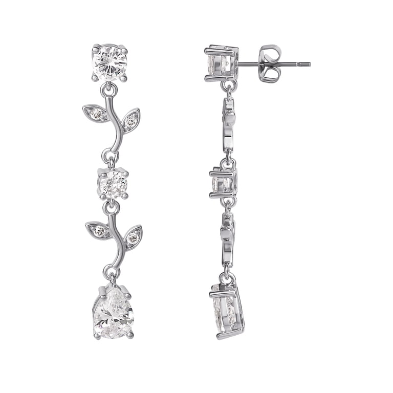 Believe by Brilliance Silver Twig Dangle Earrings photo 4