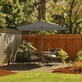 thumbnail image 2 of Costway 10FT Patio Wooden Market Table Umbrella Pulley with 8 Bamboo Ribs Sunshade Canopy Gray, 2 of 10