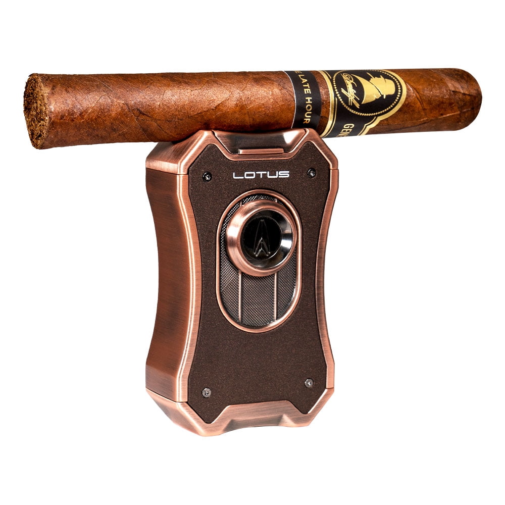 Lotus Emperor Quad Torch Table Lighter Copper and Brown