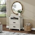 thumbnail image 3 of WAMPAT Dresser for bedroom, Accent Chests of 3 Drawers,Storage Cabinet with Mesh Tower for Living Room, Hallway, Entryway, Antique White, 3 of 5