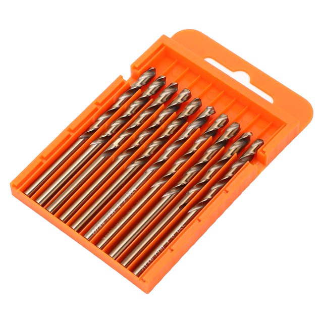 Oubit High Speed Steel Twist Drills,10Pcs Parallel Shank Twist Twist Drill Bit Set Drilling Tools High Capacity