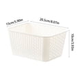 thumbnail image 3 of Panier de Rangement en Plastique avec Poignée, Bac de Rangement Décoratif pour Étagère de Garde-Robe, Blanc, JKODE, 3 of 6
