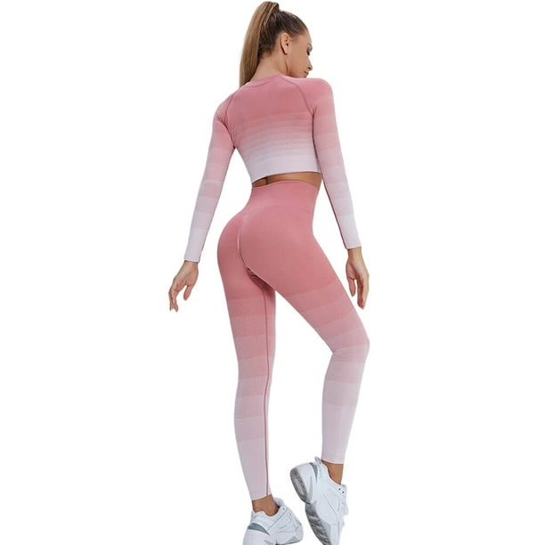facefd Home Women Polyester Yoga Pants Girls Breathable Soft High Waist  Trousers Ladies Hip Lifting Sportswear Jogging Clothing Pink L