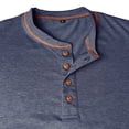 thumbnail image 4 of Mens Tshirt Short Sleeve Crewneck Henley Shirts Basic Dark Blue Tee Shirts with Button Men Casual Shirt, 4 of 4