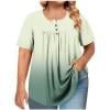 thumbnail image 6 of Posijego Women's Plus Size Tops Short Sleeve Oversized T-Shirts Summer Casual Pleated Loose Tunic Shirts Business Work, 6 of 6