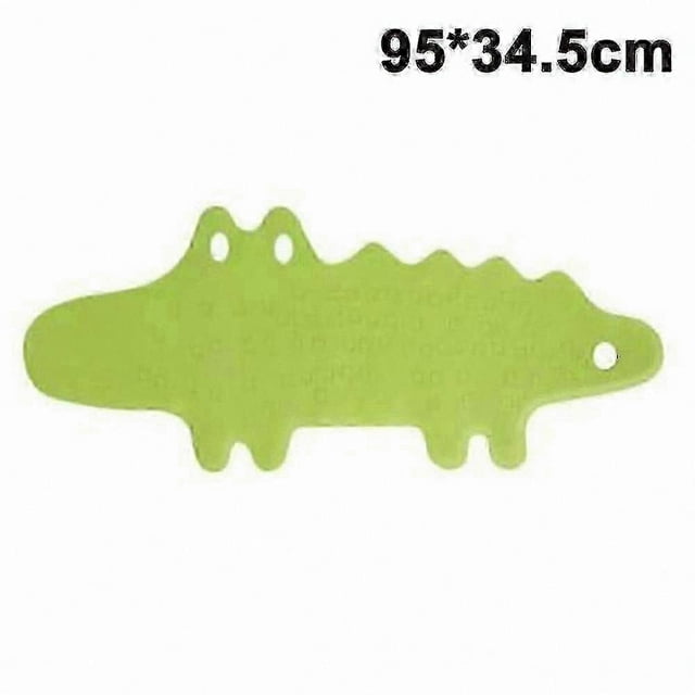 Soft Rubber Non-slip Bath Mat For Kids, Crocodile Pattern, Machine Washable, 95cm X 34.5cm