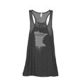 thumbnail image 1 of Thread Tank Home Roots State Minnesota MN Women's Sleeveless Flowy Racerback Tank Top Charcoal 2X-Large, 1 of 5
